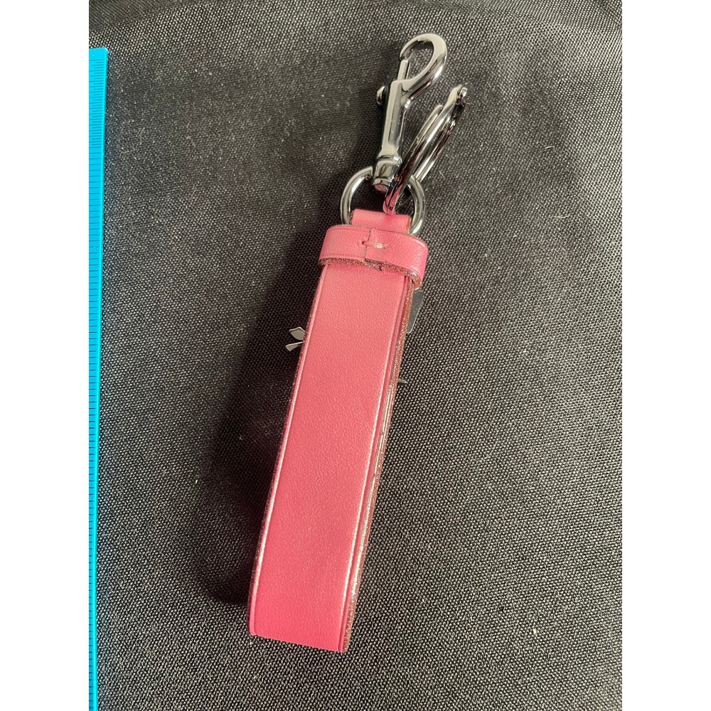 Coach Pink Leather Keychain Bag w/ Unircorn Puzzle Charm - Silver‎ Whimsical - Picture 5 of 5